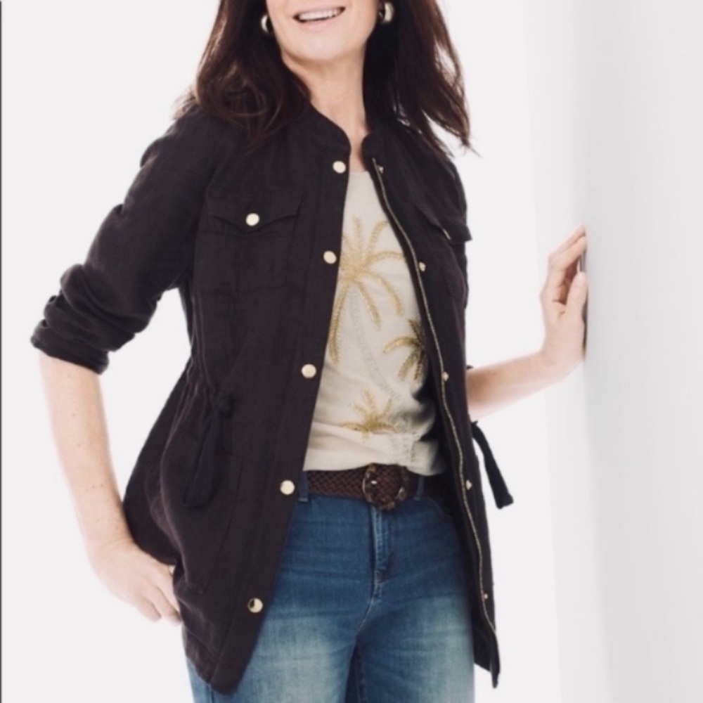 CHICO'S | linen utility jacket